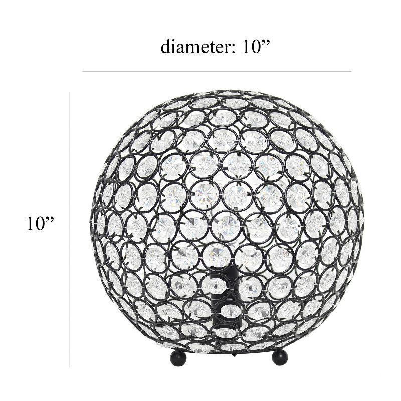 10" Elipse Crystal Ball Sequin Table Lamp Bronze - Elegant Designs: UL Listed, No Assembly Required, Metal & Crystal Shade