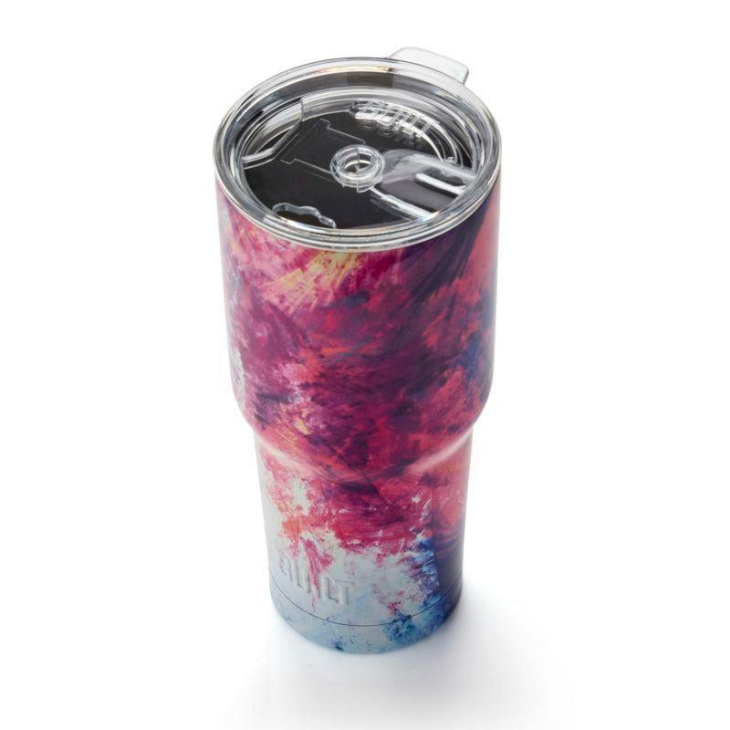 Built 30 Oz Tumbler with Tritan Slide Lid, Stainless Steel Travel Cup, Vacuum-Sealed Insulation, Fits Cup Holders, Hot 8 Hrs, BPA-Free (Sunset Sky)