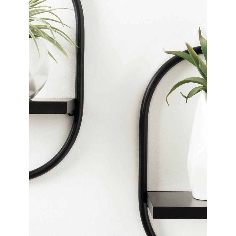 Set of 2 Olav Wall Shelf Set Black - Kate & Laurel All Things Decor