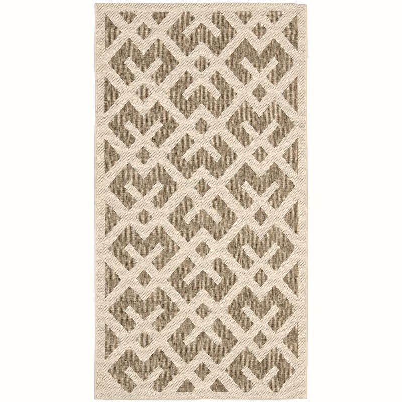 Courtyard CY6915 Power Loomed Indoor and Outdoor Accent Rug - Brown/Bone - 2'7"x5' - Safavieh
