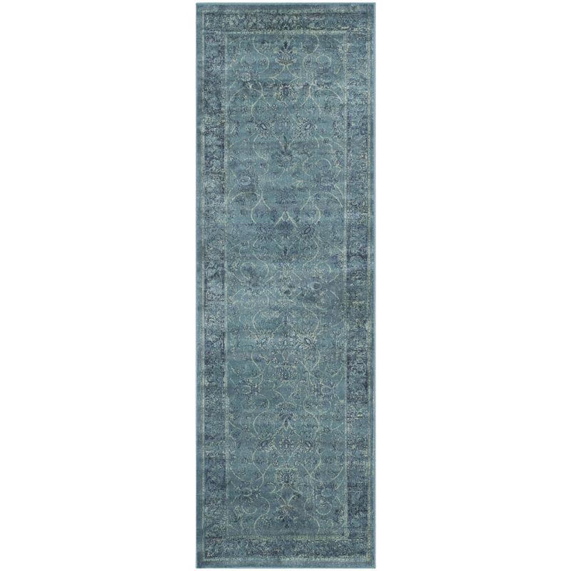 Vintage VTG117 Power Loomed Indoor Skid-Resistant Runner Rug - Turquoise/Multi - 2'2"x6' - Safavieh