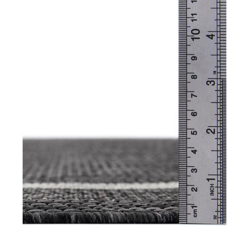 Unique Loom 8' 0 x 8' 0 Octagon Indoor/Outdoor Border Black Area Rug