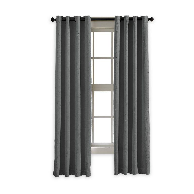 Lenox Gray Room-Darkening Grommet Polyester Curtain Panel