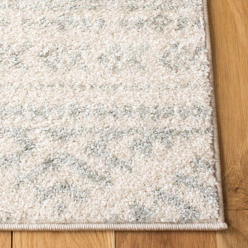 Ivory and Light Grey Hand-Knotted Synthetic 3x5 Area Rug