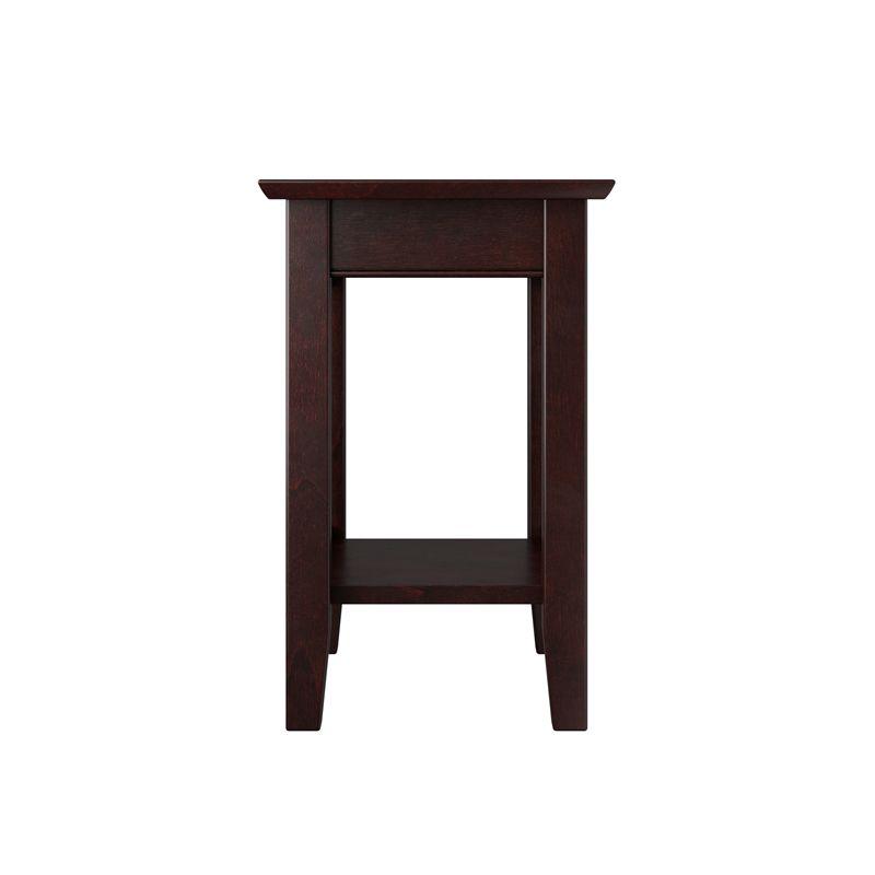 AFI Mission Solid Wood Mid-Century End Table with USB Charger in Espresso