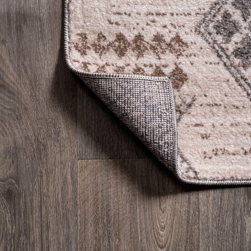 8'x10' Bhalil Berber Diamond Geometric Area Rug, Beige/Gray - JONATHAN Y