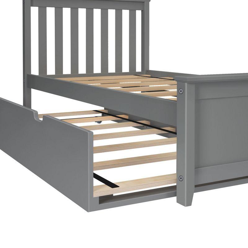 Max & Lily Twin-Size Bed with Trundle, Grey