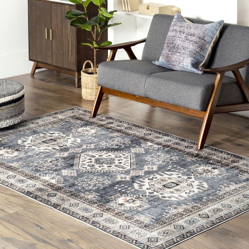 Nuloom Evelina Traditional Spill Proof Machine Washable Indoor Area Rug