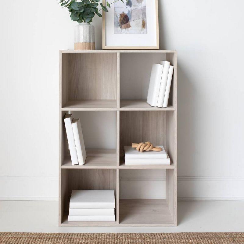 Transitional 6-Cube Organizer in White with Space-Saving Design