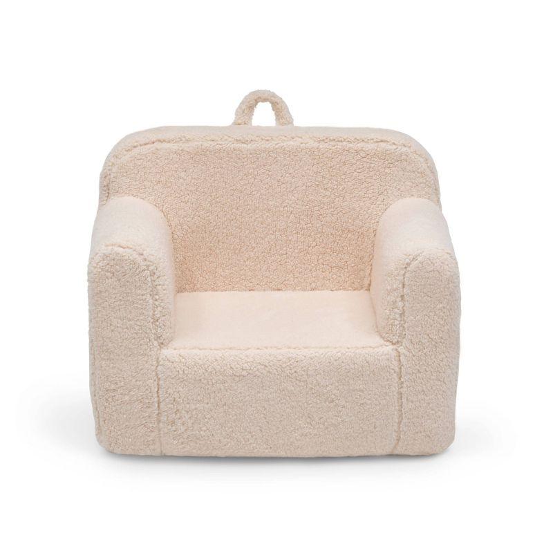 Cream Sherpa Kids' Foam Chair with Handle