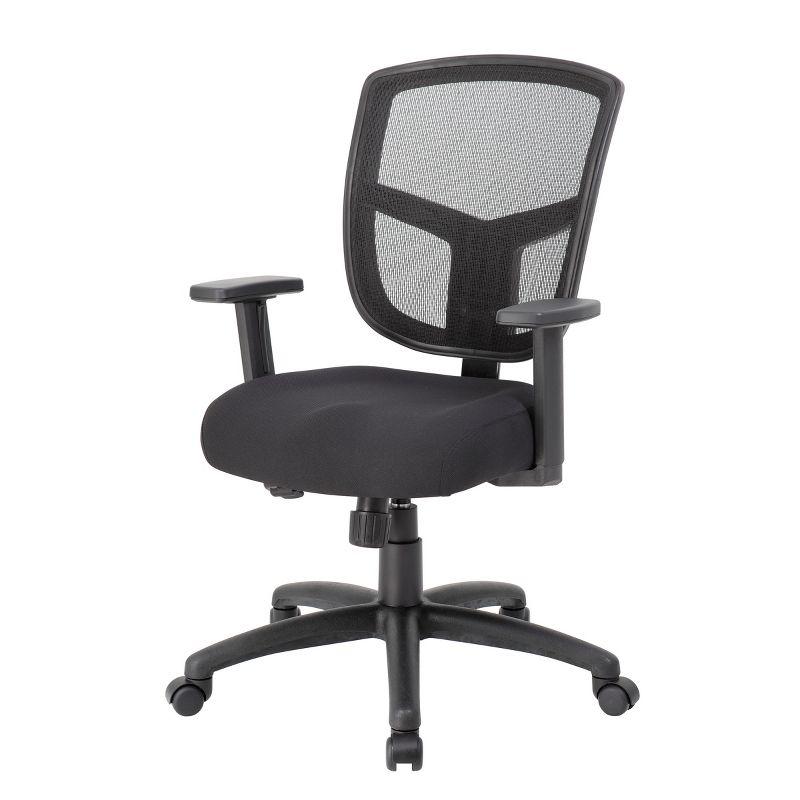 Task Chair Synchro-Tilt Black - Boss Office Products: Ergonomic Mesh, Adjustable Arms, Swivel Base