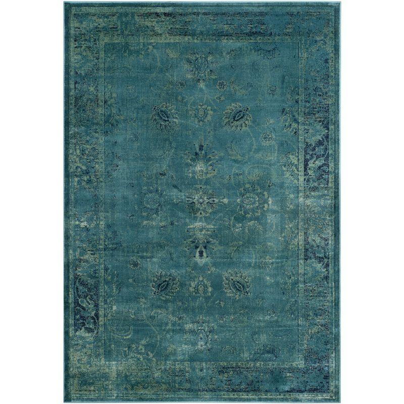 Vintage VTG117 Power Loomed Area Rug - Turquoise/Multi - 3'3"x5'7" - Safavieh.