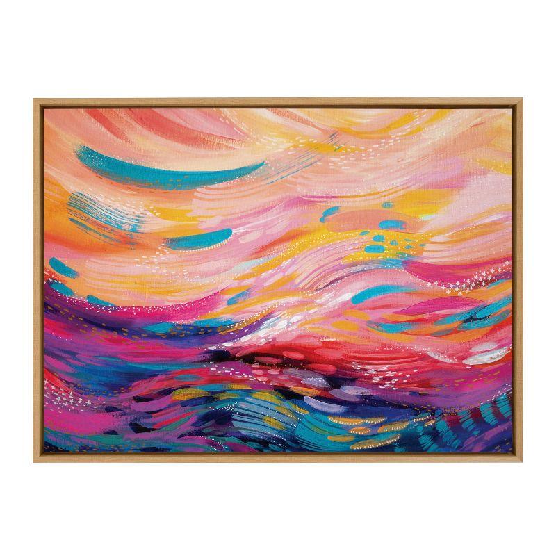 Sylvie Multicolor Abstract Canvas Wall Art with Polystyrene Frame