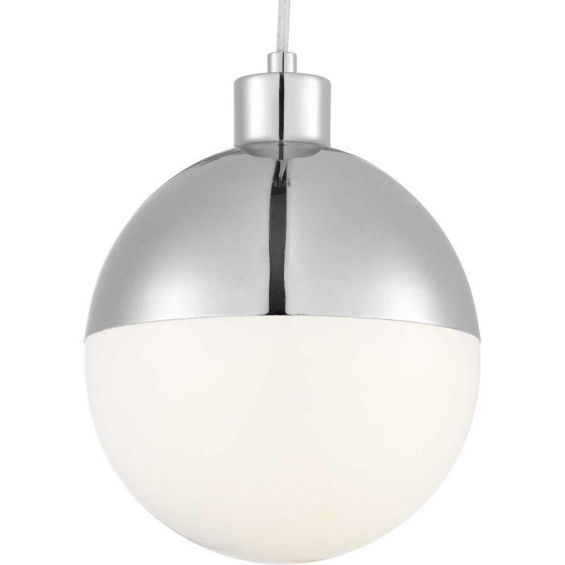 Progress Lighting Globe Collection 1-Light Pendant, Steel, Black Finish, Opal Glass Shade