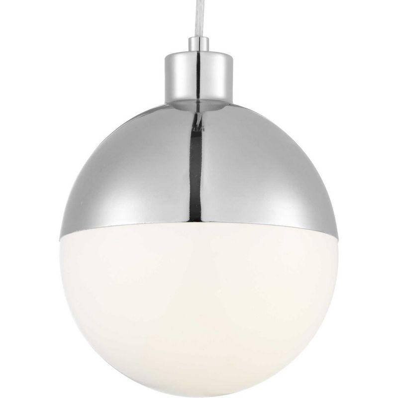 Progress Lighting, Globe Collection, 1-Light Pendant, Brushed Nickel, Opal Glass Shade