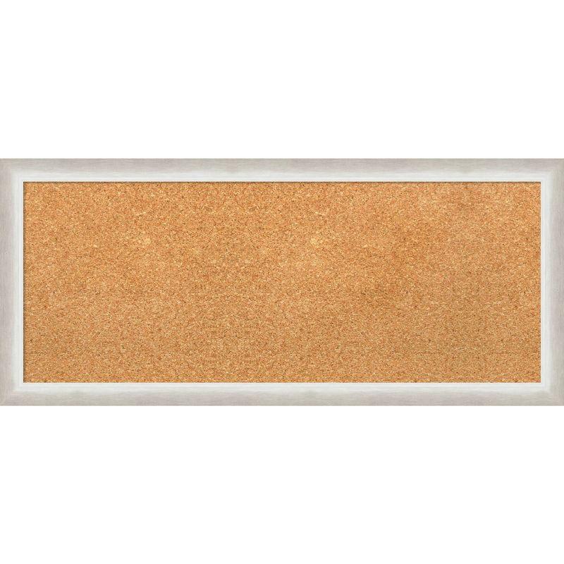 32"x14" Natural Cork Bulletin Board with Two Tone Wood Frame