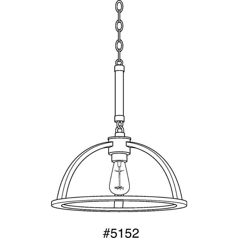 Progress Lighting Trestle 1-Light Pendant, Gilded Iron, Geometric Cage, Steel, Dry Rated, 14" Width