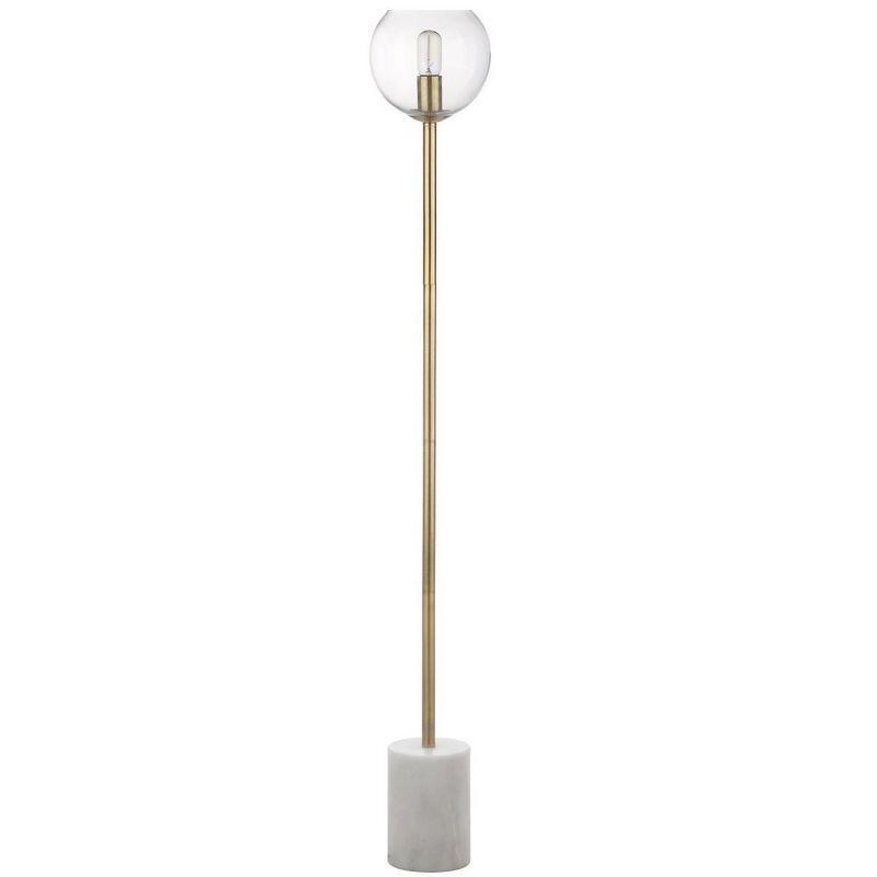 Bradley 61" Contemporary Gold & White Floor Lamp with Edison Bulb