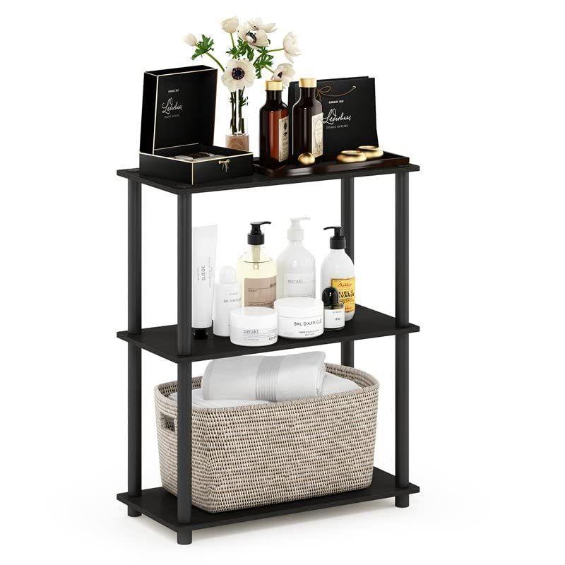 Espresso Black 3-Tier Compact Multipurpose Display Shelf