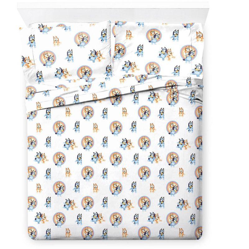 Saturday Park Saturday Park Bluey Rainbow 100% Organic Cotton Sheet Set