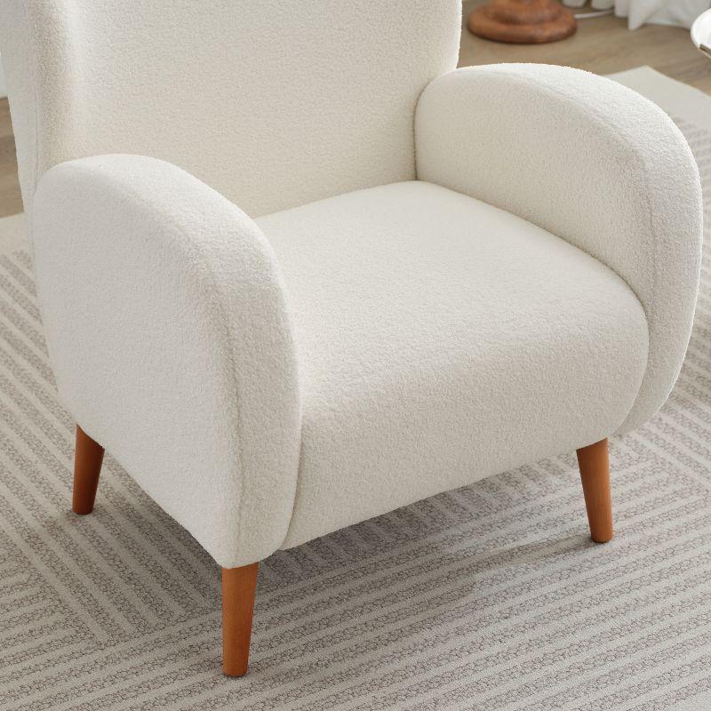 Wesley Boucle Upholstered Wing Back Lounge Chair