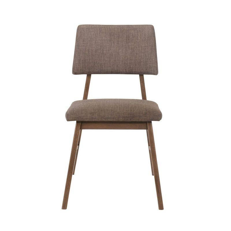 Picket House Furnishings Set of 2 Ronan Standard Height Side Chair Set Walnut: Upholstered, Contemporary Design, Rubberwood Frame