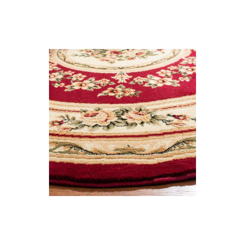 Lyndhurst LNH218 Power Loomed Area Rug - Red/Ivory - 8' Round - Safavieh