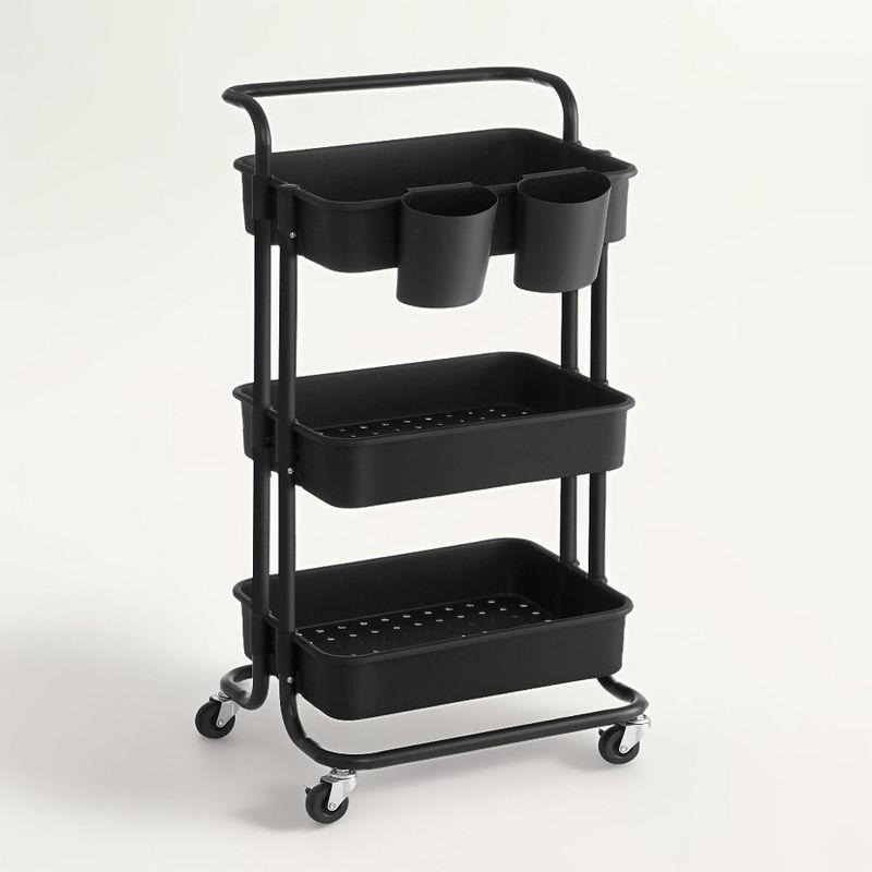 SONGMICS Rolling Cart 3-Tier Storage Cart Utility Cart