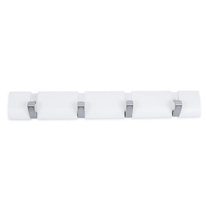 BirdRock Home Wall Mounted Coat and Hat Rack - 6 Folding Hooks - Satin Nickel