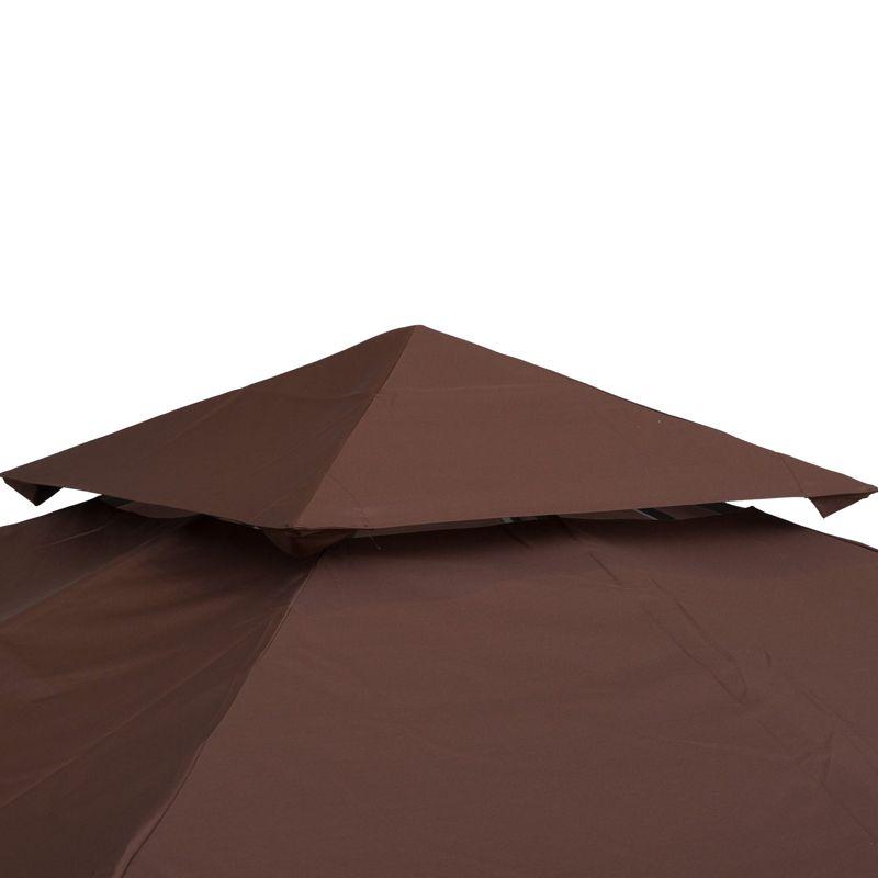 Outsunny Gazebo Replacement Canopy for Model 01 -0153, 2-Tier Top Cover for 9.84' x 9.84' Outdoor Gazebo, Coffee (TOP ONLY)
