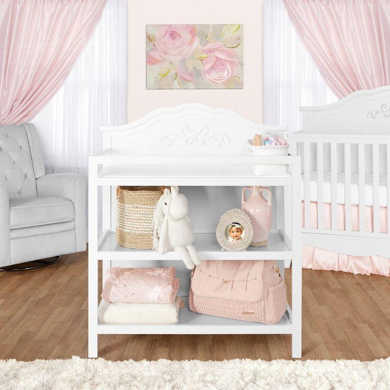 Jasmine White Pinewood Changing Table with Safety Strap