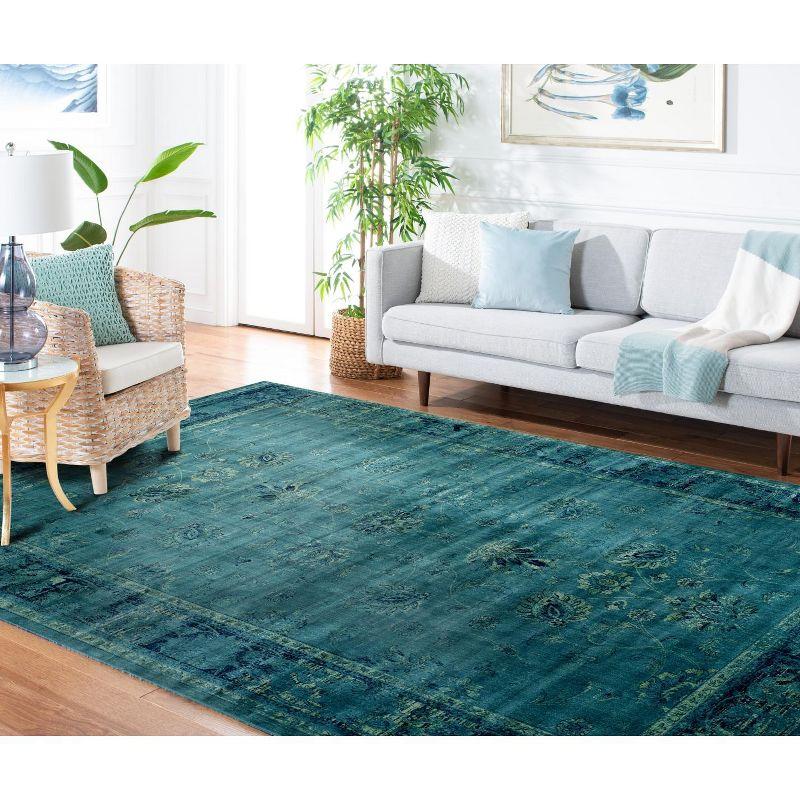 Vintage VTG117 Power Loomed Indoor Skid-Resistant Area Rug - Turquoise/Multi - 7'6"x10'6" - Safavieh