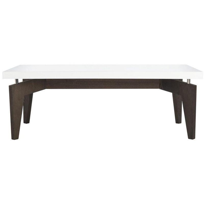 43'' Transitional Floating Top Coffee Table in White & Dark Brown