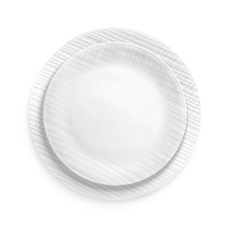 White Vitrelle Glass Dinnerware Set, Service for 6