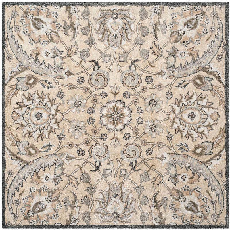 Bella Beige Hand-Tufted Wool Square Area Rug