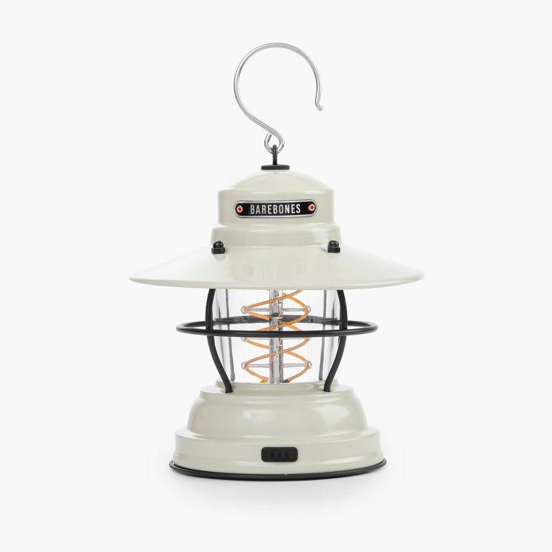 Vintage White Steel Outpost Lantern with Edison LED