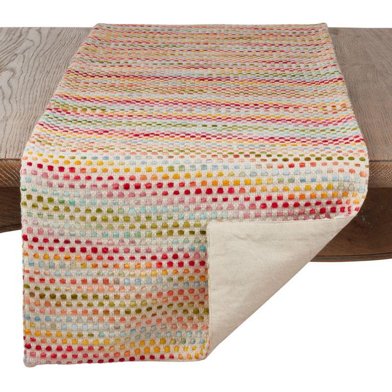 Multicolor Cotton Woven Table Runner with Confetti Design