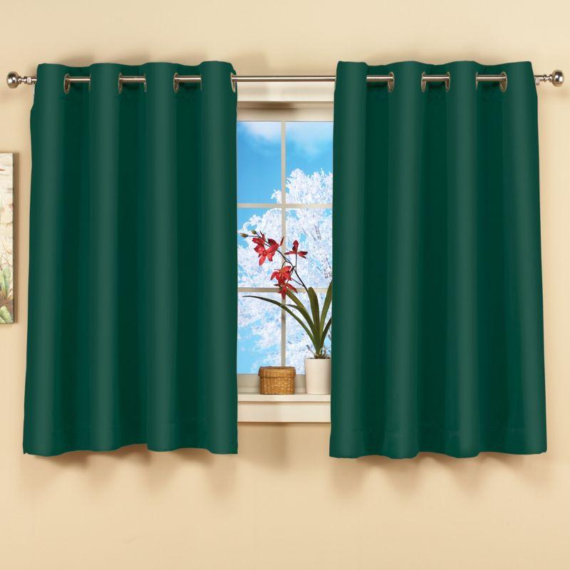 Collections Etc Short Blackout Window Curtain Panel with Easy Open-Close, Single Panel