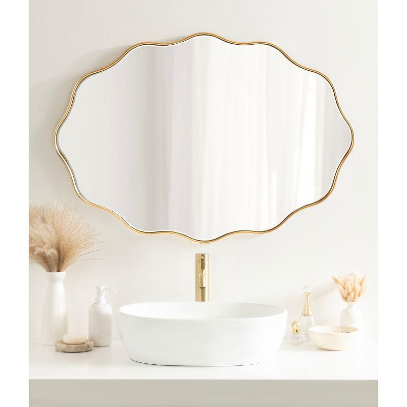 Viona Oval Gold Scalloped Wall Mirror