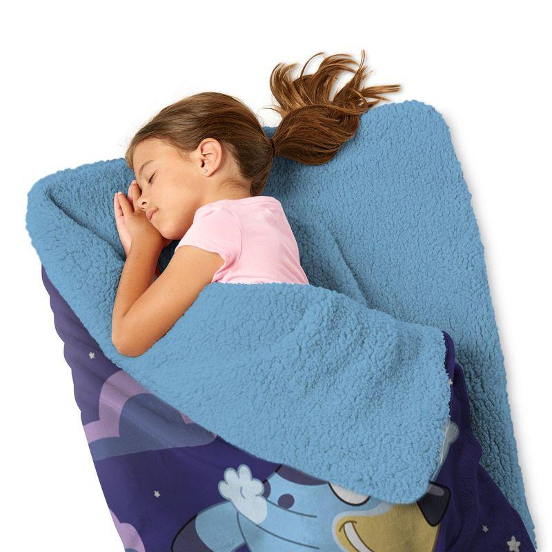 The Northwest Bluey Slumber Pups Silk Touch Throw Blanket Sherpa Slumber Bag 27x56 Inches