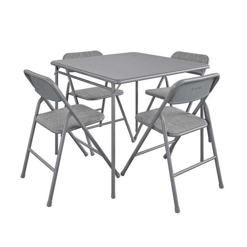 COSCO 5-Piece Folding Fabric Dining Set & 34" Vinyl Card Table