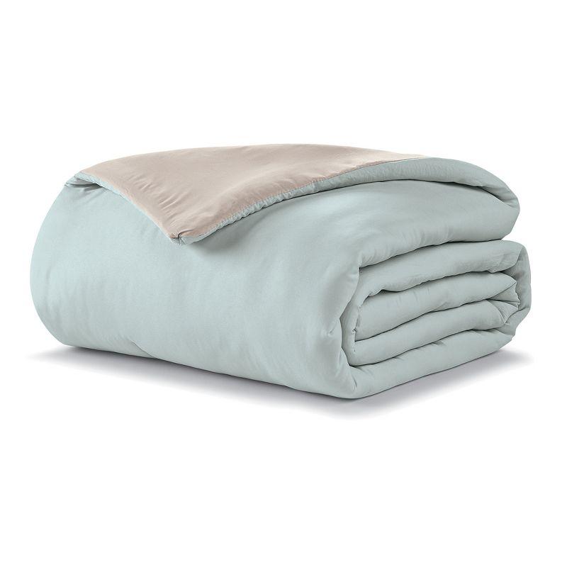 Seafoam Linen Reversible Microfiber Down-Alternative Comforter Set