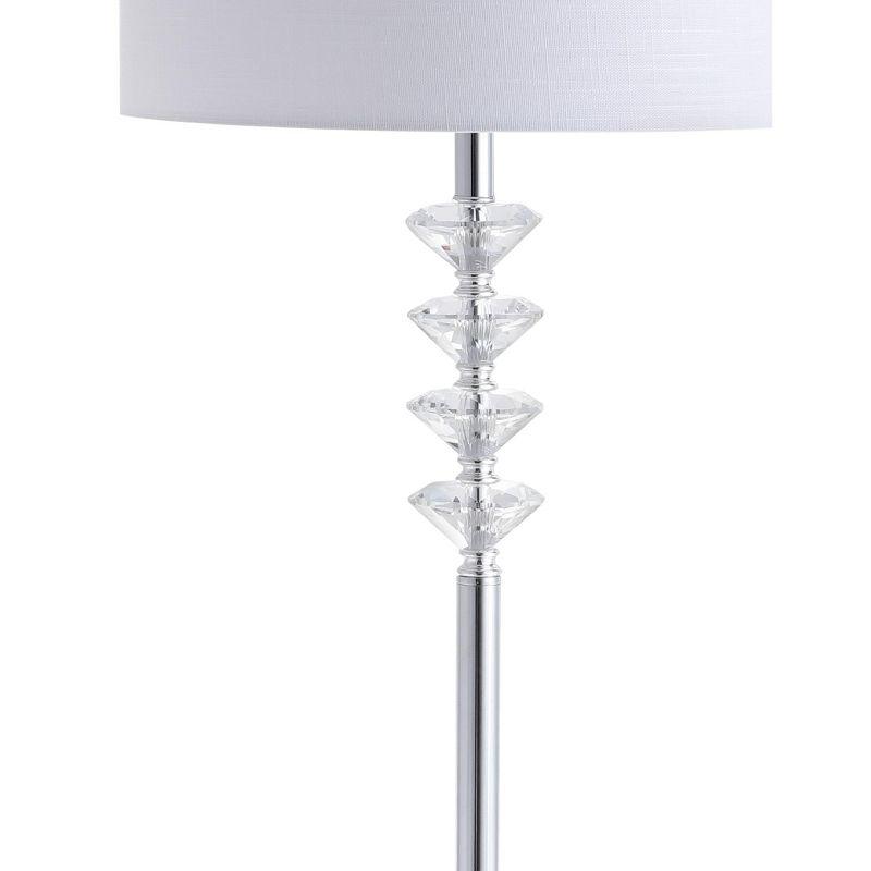 JONATHAN Y Mia 60.5" Crystal/Metal LED Floor Lamp, Clear/Chrome