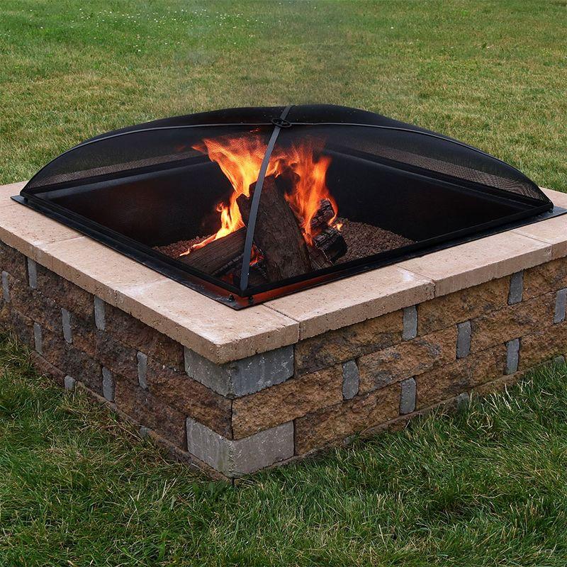 SunnyDaze Decor Square Steel Mesh Black Fire Pit Spark Screen Cover