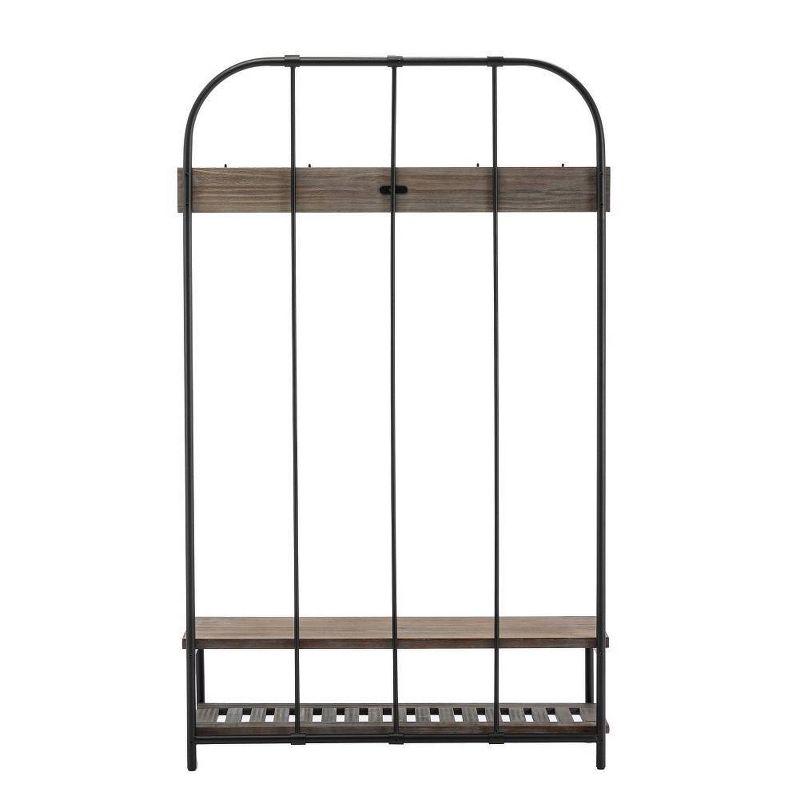 Boraam Annie Hall Tree Natural: Modern Entryway Organizer with 5 Hooks, Wood Frame, Adult Assembly Required