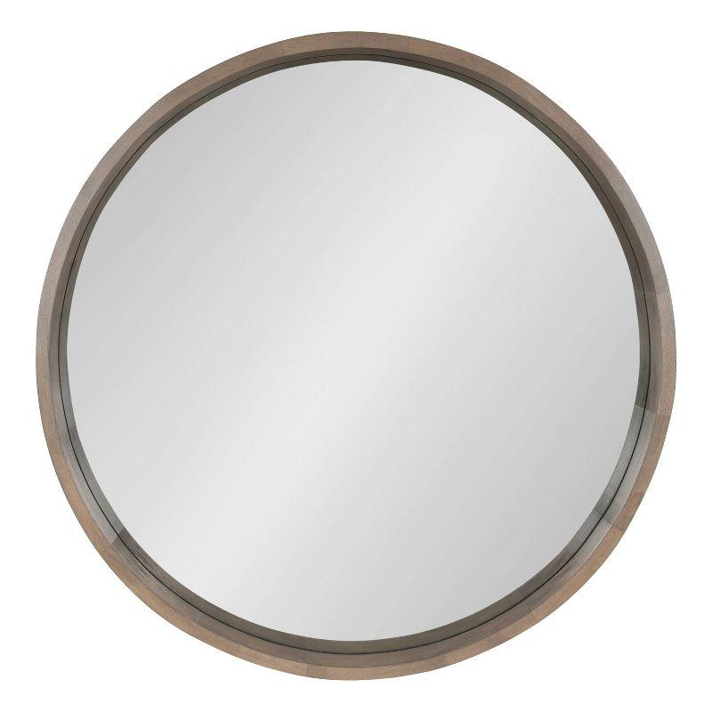 Kate and Laurel Hutton Round Decorative Wood Frame Wall Mirror