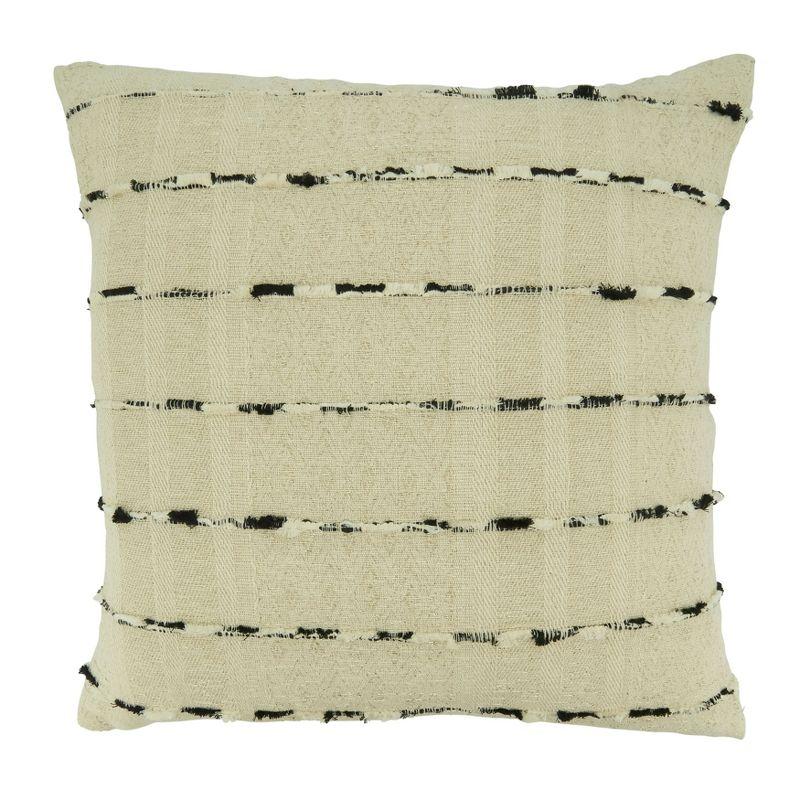 Saro Lifestyle Saro Lifestyle Stripe  Decorative Pillow Cover, Black, 20"