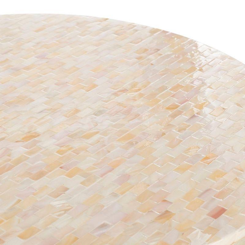 Fae Mosaic Top Round Side Table - Pink Champagne/Gold - Safavieh.