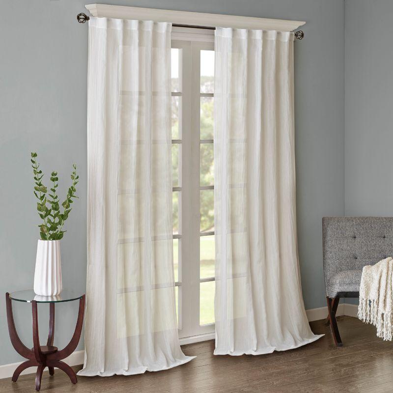 Madison Park Harper Solid Crushed Curtain Panel Pair (Set of 2)