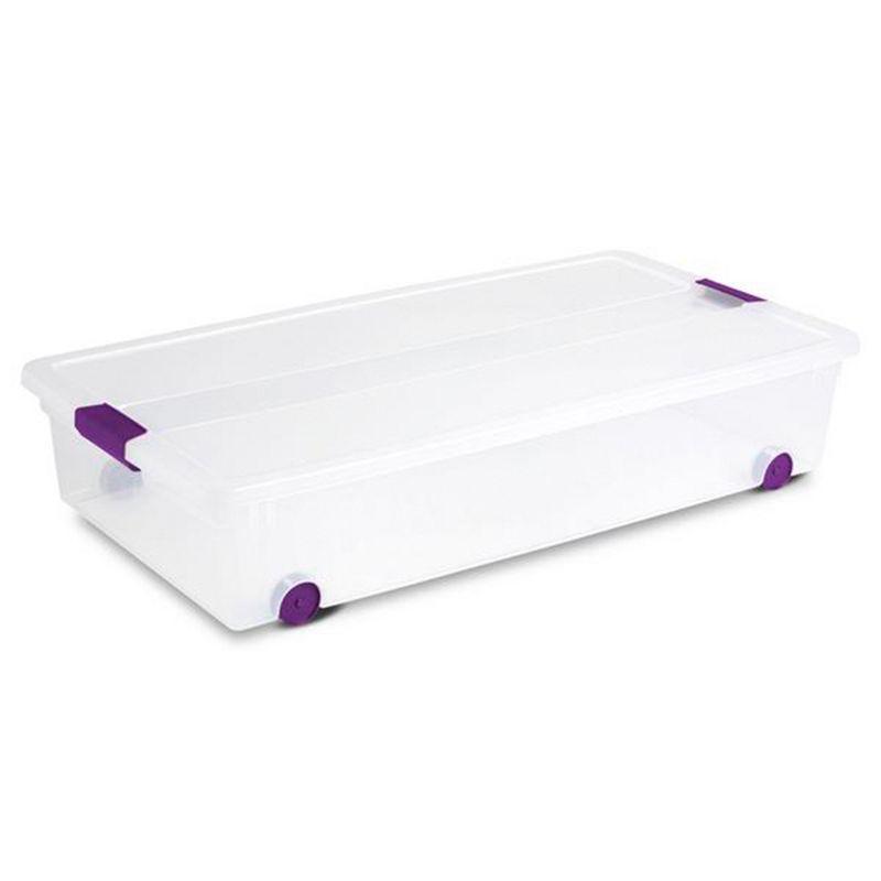 Clear Plastic 60 Quart Wheeled Underbed Storage Box